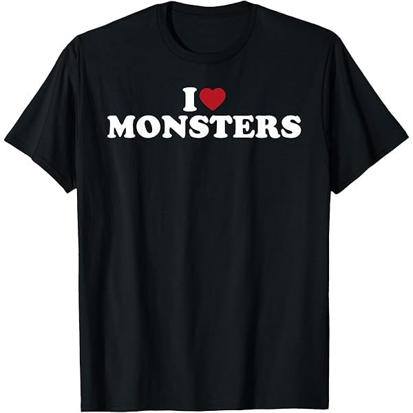 Amazon.com: I Love Monsters Funny Horror Lover Retro Style Premium